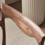 Стул деревянный с мягким сиденьем из коричневой натуральной кожи Moon Walnut Furniture варинант исполнения - 6 | Loft Concept в Самаре