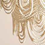 Двухъярусная круглая люстра волнистой формы украшенная белыми бусами Azure Beads Chandelier варинант исполнения - 2 | Loft Concept в Самаре