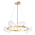 Люстра круглая подвесная с 15-ю прозрачными шарообразными плафонами из стекла Iona chandelier варинант исполнения - 1 | Loft Concept в Самаре