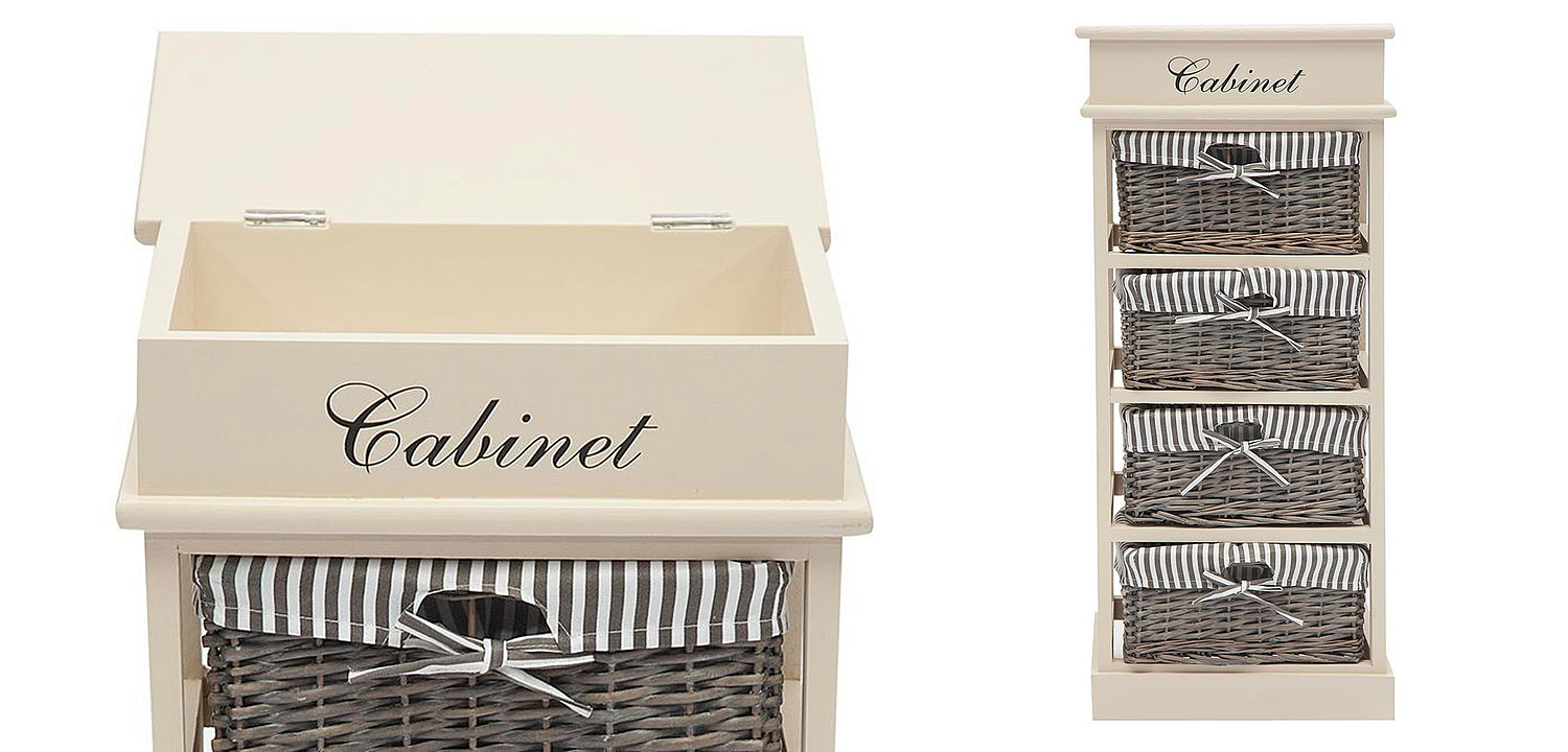 Тумба с 4 корзинами Provence Butter White 4 Boxes - Loft-Concept в Самаре