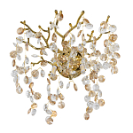 Бра золотого цвета с ветвями и прозрачными хрустальнымих подвесками Droplet Chandelier варинант исполнения - 1 | Loft Concept в Самаре