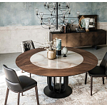 Обеденный стол круглый на чёрном фигурном основании Bosnia dinning table  варинант исполнения - 3 | Loft Concept в Самаре