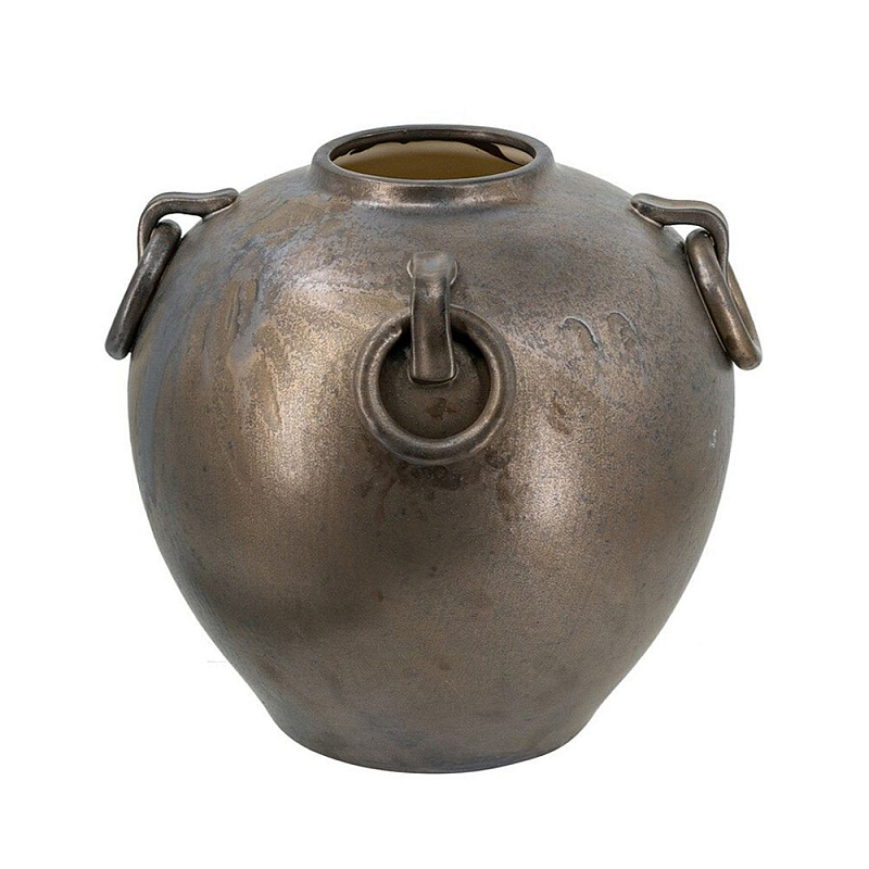 Ваза в виде старинного сосуда с кольцевыми ручками Warm Vessel Темная бронза в Самаре | Loft Concept 