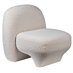 Кресло без подлокотников с обивкой из белой ткани букле Pacification варинант исполнения - 1 | Loft Concept в Самаре