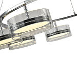 Люстра светодиодная с 8-ю прозрачными плафонами цилиндрической формы из акрила и стекла с пультом для регулировки света Glass Lamp Chromium варинант исполнения - 1 | Loft Concept в Самаре