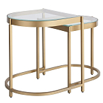 Комплект из 2-х приставных столиков на металлическом основании цвета латунь Ambassador варинант исполнения - 1 | Loft Concept в Самаре