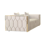 Диван двухместный  бежевый с золотым каркасом Bertrude варинант исполнения - 1 | Loft Concept в Самаре