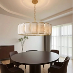 Люстра круглая Д80 см с абажуром из прямоугольных панелей Calling to Shine варинант исполнения - 2 | Loft Concept в Самаре