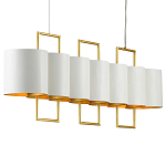 Люстра прямоугольная с белыми цилиндрическими абажурами White Ribbon варинант исполнения - 6 | Loft Concept в Самаре