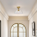 Потолочный светильник с широким полусферическим плафоном из прозрачного стекла Alora Mood варинант исполнения - 7 | Loft Concept в Самаре