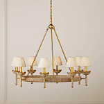 Люстра из кованого железа с отделкой плетеной веревкой и сусальным золотом Parisian Style варинант исполнения - 4 | Loft Concept в Самаре