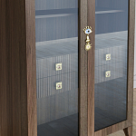 Дизайнерский шкаф витрина Elsa Dreams Walnut с 4-мя ящиками варинант исполнения - 4 | Loft Concept в Самаре