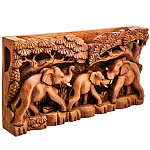 Панно из дерева слоны Panel With Animals варинант исполнения - 2 | Loft Concept в Самаре