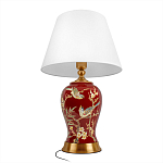 Настольная лампа бордовая с изображением птиц Slip Away варинант исполнения - 3 | Loft Concept в Самаре