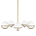 Люстра с 5-ю белыми шарообразными плафонами в сферические каркасах Feiss варинант исполнения - 1 | Loft Concept в Самаре