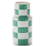 Ваза из фаянса Brighter than the Stars с шахматным принтом бирюзового цвета  варинант исполнения - 1 | Loft Concept в Самаре