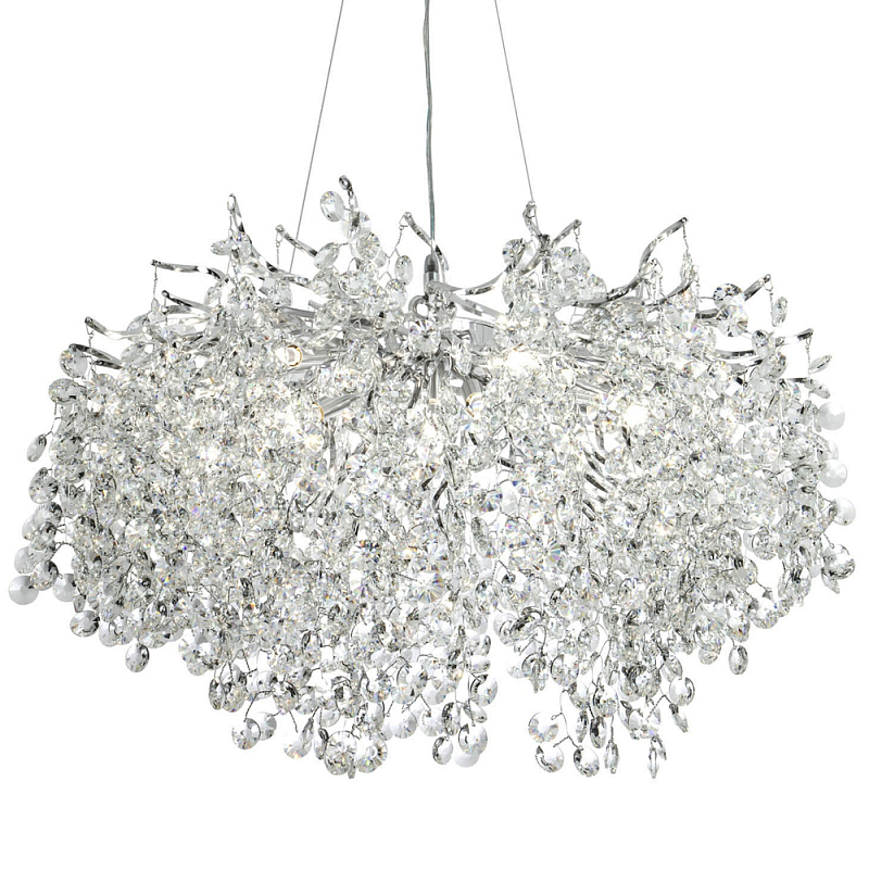 Люстра с хрустальными подвесками на металлических ветках Fairytree Light Silver Chandelier 14 Серебряный Прозрачное Стекло Люстра с хрустальными подвесками на металлических ветках Fairytree Light Silver Chandelier 14 Серебряный Прозрачное Стекло в Самаре | Loft Concept