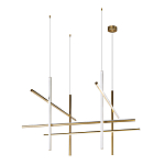 Люстра с 8-ю пересекающимися цилиндрическими плафонами на тонких тросах Trumpet tube варинант исполнения - 2 | Loft Concept в Самаре