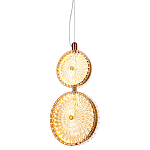  Подвесной светильник с плафонами из рельефного стекла Peony Glass Bronze Two варинант исполнения - 1 | Loft Concept в Самаре