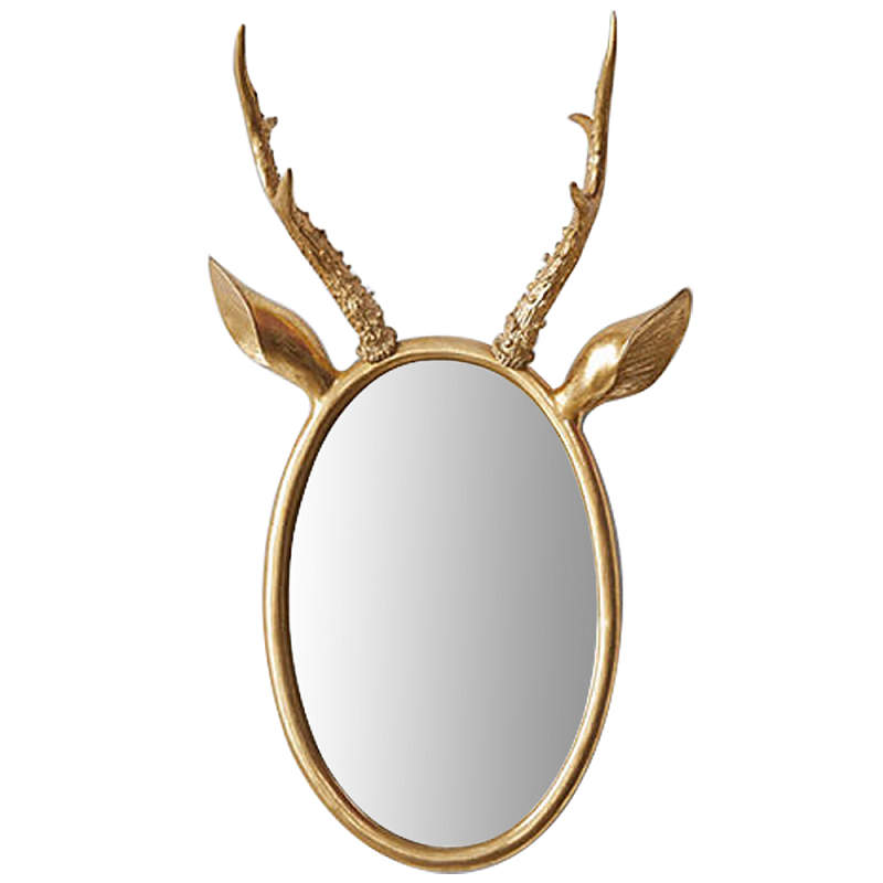 Овальное зеркало с декором оленьи рога Golden Deer Mirror Золотой Овальное зеркало с декором оленьи рога Golden Deer Mirror Золотой в Самаре | Loft Concept