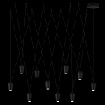 Подвесной светильник черными плафонами на длинных пересекающихся тросах Construction варинант исполнения - 8 | Loft Concept в Самаре