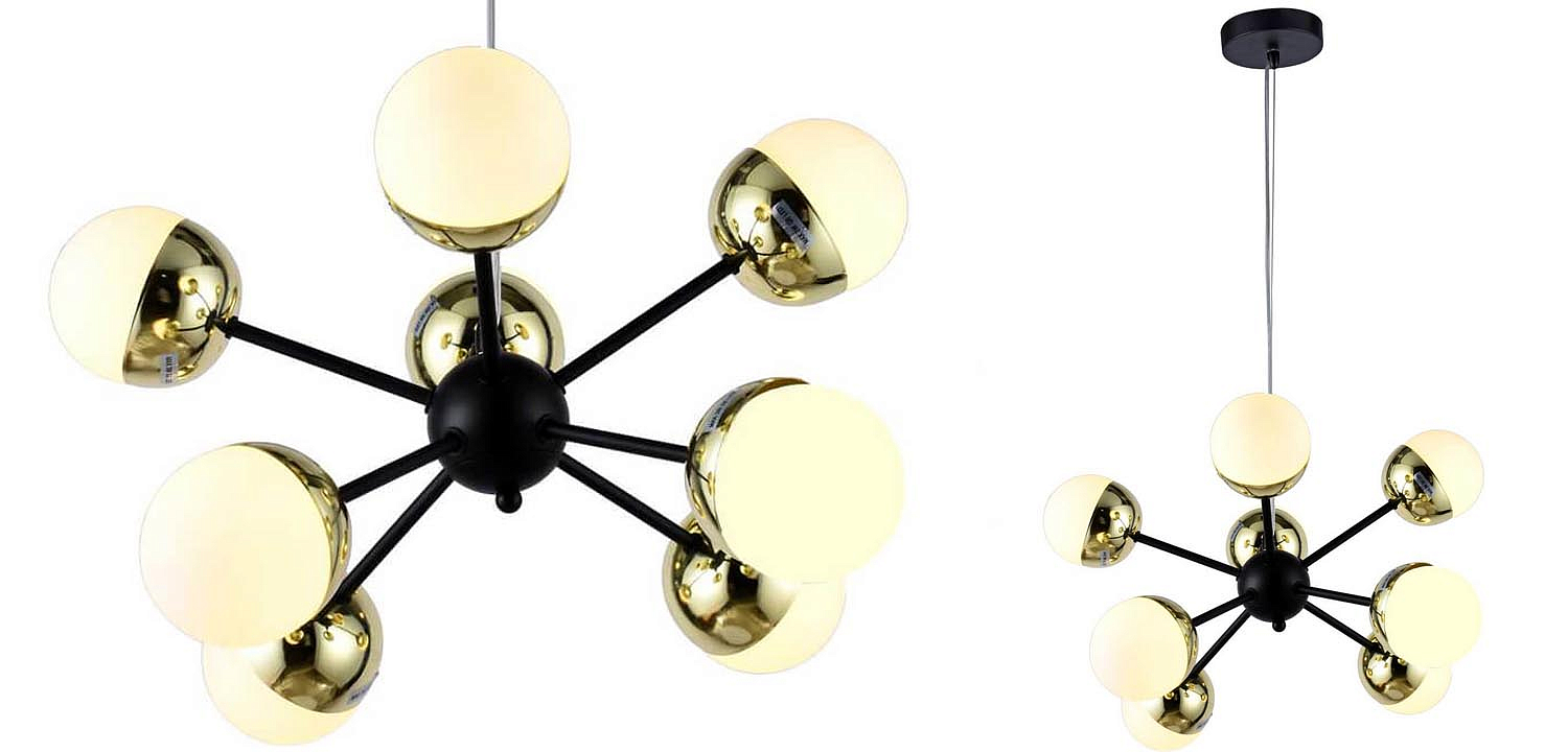 Люстра Sputnik White and Gold Globe Chandelier 8 Люстра Sputnik White and Gold Globe Chandelier 8 - Loft-Concept в Самаре