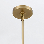 Подвесной светильник линейный латунного цвета в кожаном коричневом чехле и декоративными ремешками Alora варинант исполнения - 5 | Loft Concept в Самаре