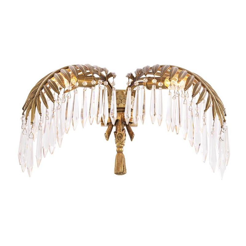 Бра Eichholtz Wall Lamp Hildebrandt Латунь Античная полированная Прозрачное Стекло в Самаре | Loft Concept 