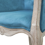 Кресло низкое в стиле прованс Louis French Armchair blue velour варинант исполнения - 4 | Loft Concept в Самаре