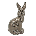 Статуэтка заяц из текстурированной терракоты и покрытый глянцевой краской под бронзу Rabbit Charm  варинант исполнения - 4 | Loft Concept в Самаре