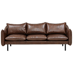 Трехместный кожаный диван на ножках темно-коричневый Tailler Sofa Brown варинант исполнения - 1 | Loft Concept в Самаре