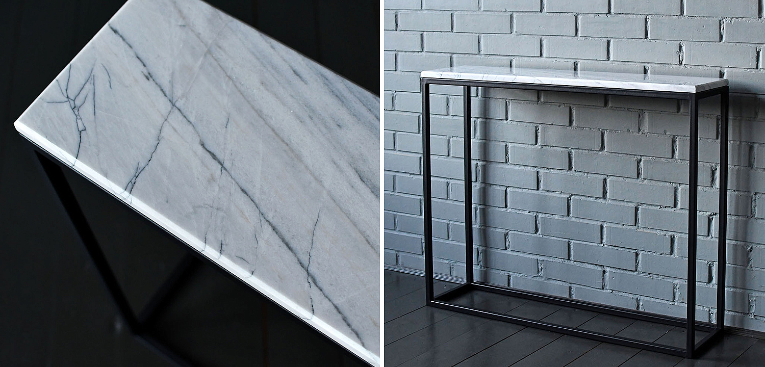 Консоль с белой мраморной столешницей Different Marble White Консоль с белой мраморной столешницей Different Marble White - Loft-Concept в Самаре