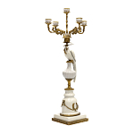 Подсвечник белый Попугай из фарфора с бронзовыми элементами Eden Garden варинант исполнения - 1 | Loft Concept в Самаре