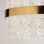 Люстра круглая золотого цвета с прозрачными рельефными стеклянными вставками Textured Glass Chandelier варинант исполнения - 10 | Loft Concept в Самаре