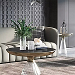 Дизайнерский журнальный стол на прозрачном основании Nofon варинант исполнения - 1 | Loft Concept в Самаре