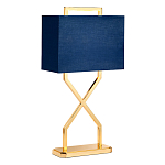 Настольная лампа с основанием из полированного золота и прямоугольным абажуром глубокого синего цвета Elstead Lighting варинант исполнения - 1 | Loft Concept в Самаре