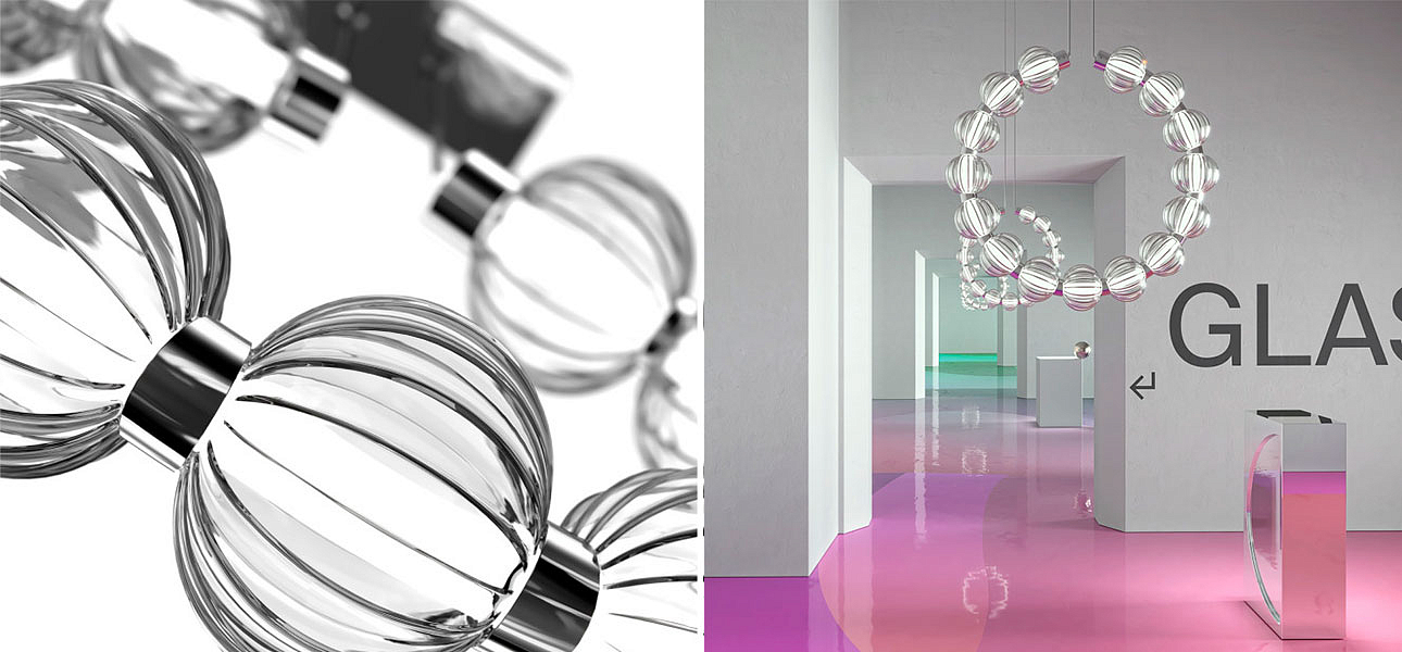 Светильник вертикальное кольцо со стеклянными шарами Balls Lamp Светильник вертикальное кольцо со стеклянными шарами Balls Lamp - Loft-Concept в Самаре