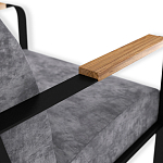 Кресло серый велюр с жесткими подлокотниками на полозьях Ashton варинант исполнения - 6 | Loft Concept в Самаре