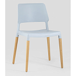 Пластиковый стул на ножках из массива бука Ferret Grey-Blue варинант исполнения - 1 | Loft Concept в Самаре
