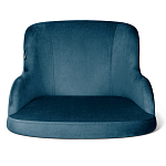 Стул с мягкой синей обивкой из велюра и подъемно-поворотным механизмом на белых колесиках Harper Blue and White варинант исполнения - 2 | Loft Concept в Самаре