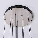 Люстра каскадная с 5-ю круглыми стеклянными плафонами дымчатого цвета и черными деталями Orbit Serenade варинант исполнения - 3 | Loft Concept в Самаре