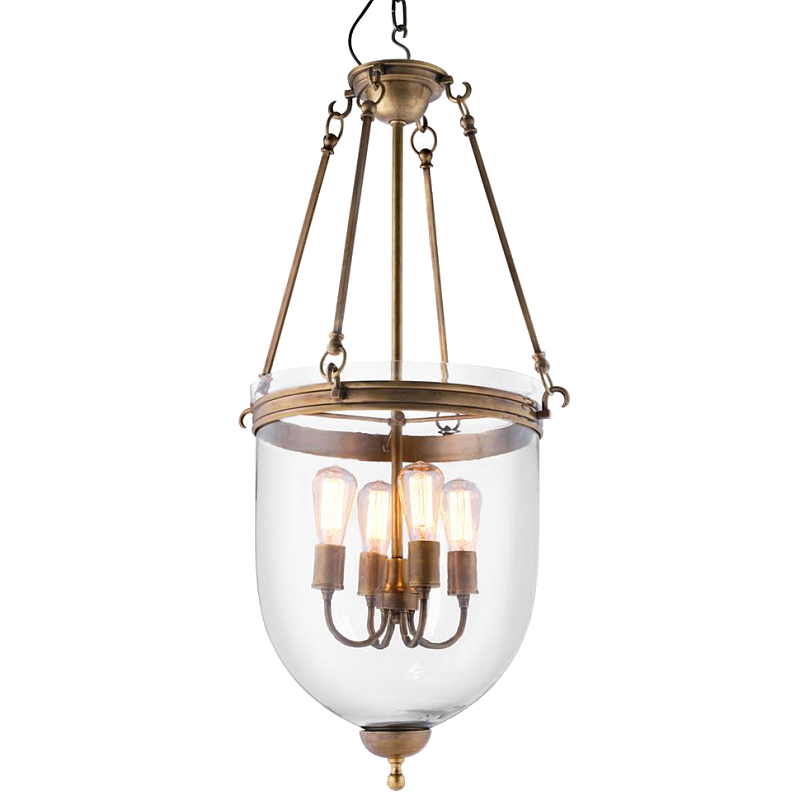 Люстра Lantern Cameron Brass M Латунь Прозрачное Стекло Люстра Lantern Cameron Brass M Латунь Прозрачное Стекло в Самаре | Loft Concept
