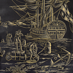 Обои ручная роспись Views of Italy Gold Outline варинант исполнения - 2 | Loft Concept в Самаре