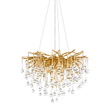 Люстра подвесная с прозрачными стеклянными подвесками в форме капель Диаметр 60 см Droplet Chandelier варинант исполнения - 1 | Loft Concept в Самаре
