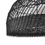 Подвесной светильник с округлым абажуром из черного ротанга Wicker Furniture варинант исполнения - 5 | Loft Concept в Самаре