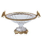 Чаша из прозрачного стекла с бронзовым ободком и фигурками бабочек Eden Garden варинант исполнения - 1 | Loft Concept в Самаре