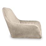 Барный стул со спинкой и подлокотниками на 4-х коричневых деревянных ножках Бежевый Велюр Ava Charm варинант исполнения - 2 | Loft Concept в Самаре