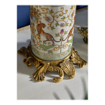 Ваза высокая из фарфора на бронзовом основании Turquoise Blooming Garden варинант исполнения - 5 | Loft Concept в Самаре