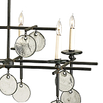 Люстра линейная черная с круглыми прозрачными подвесками  Horizontal Rectangular Chandelier варинант исполнения - 1 | Loft Concept в Самаре