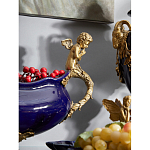 Чаша темно-синяя фарфоровая с бронзовыми ручками в виде ангелов Eden Garden варинант исполнения - 4 | Loft Concept в Самаре